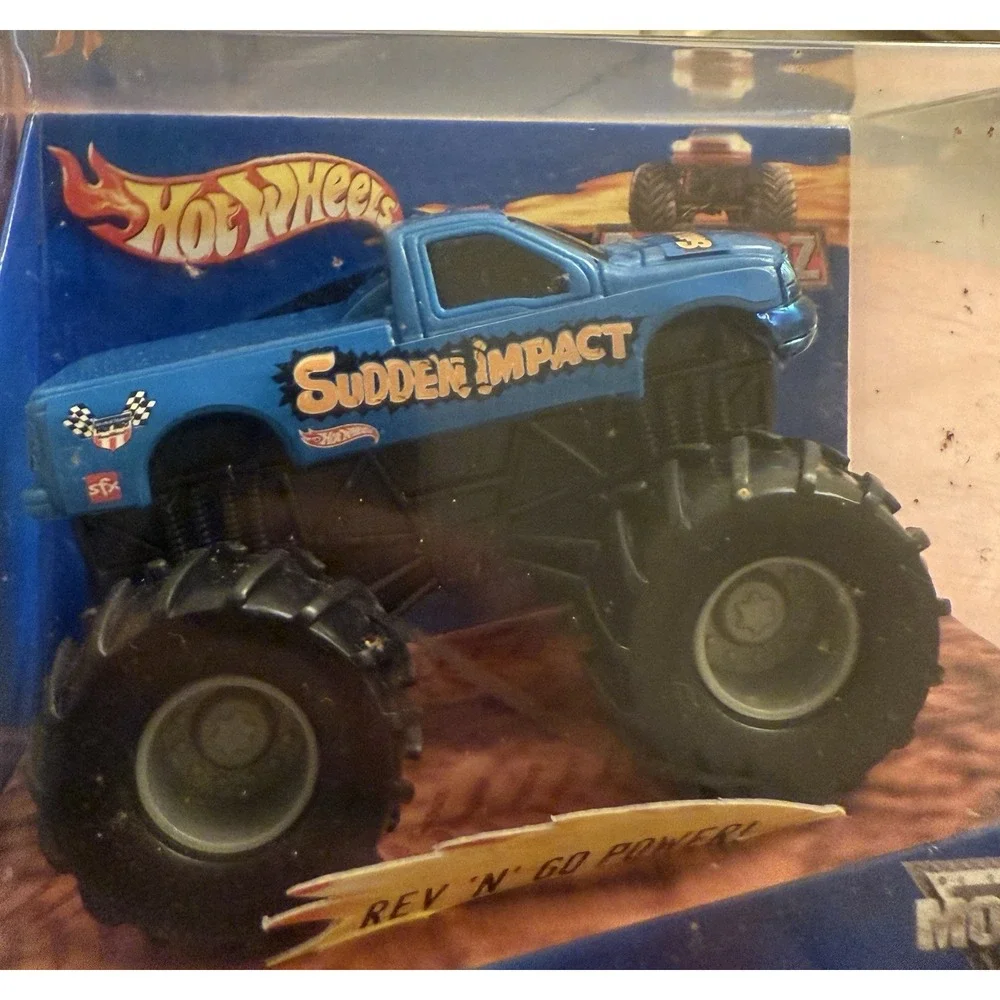 VTG Mattel Hot Wheels Rev Tredz Monster Jam SUDDEN IMPACT‎ Truck REV N GO 2001